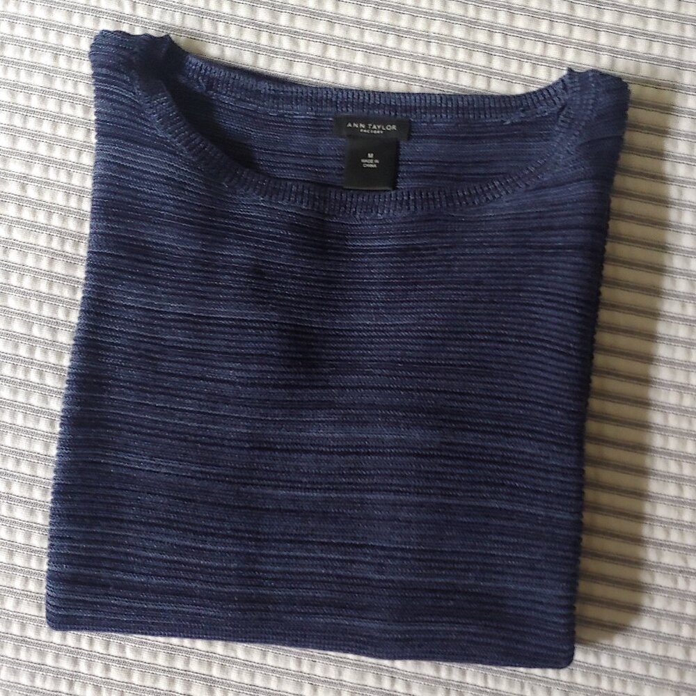Ann Taylor Lightweight Knit Sweater Blue Size M